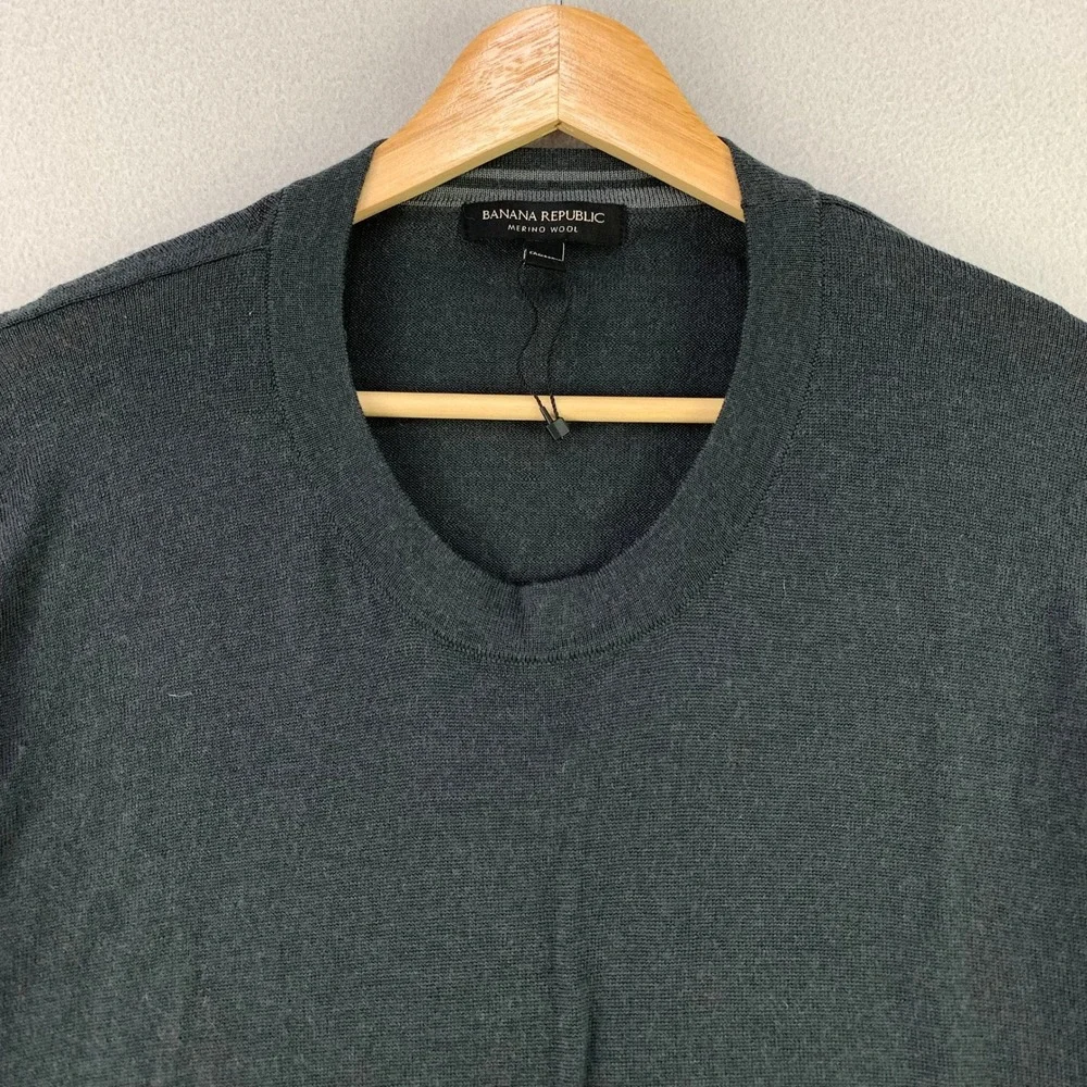 Banana Republic Merino Wool Sweater Mens XXL Charcoal Grey Long Sleeve Solid